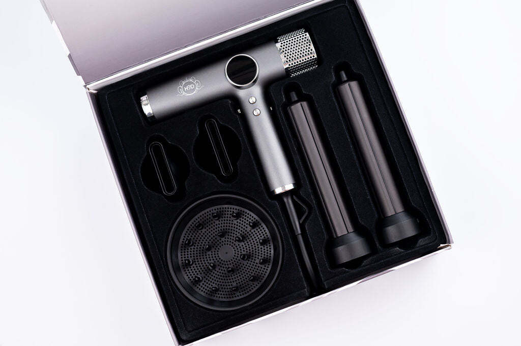 H2D 4-in-1 Ionic Magnetic Hairdryer + Styler Styling Iron - Space Grey