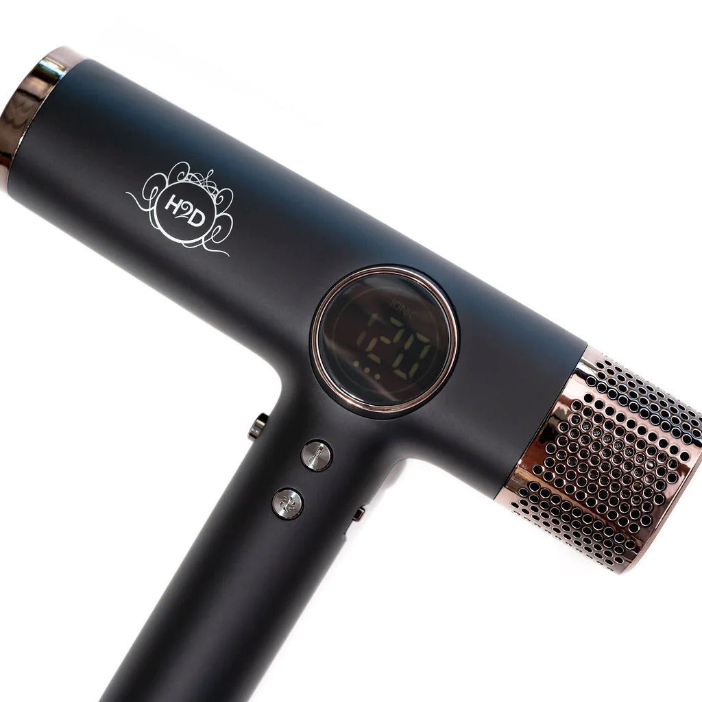 H2D 4-in-1 Ionic Magnetic Hairdryer + Styler Styling Iron - Black