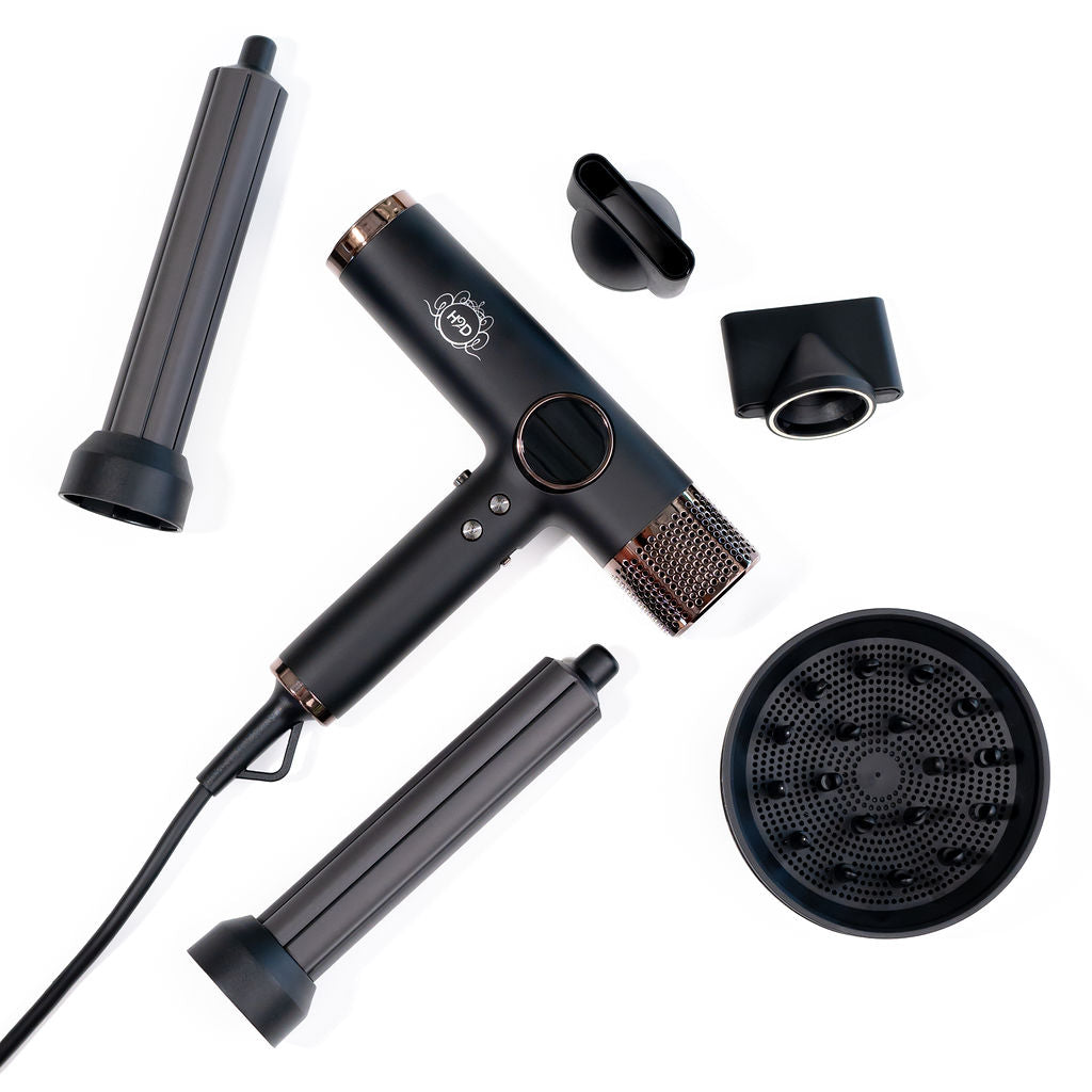 H2D 4-in-1 Xtreme Ionic Magnetic Hairdryer + Styler - Black