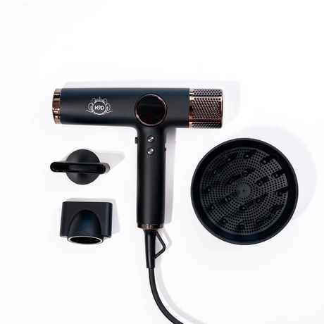 H2D 4-in-1 Xtreme Ionic Magnetic Hairdryer + Styler Styling Iron - Black