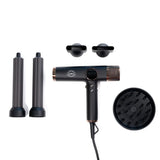 H2D 4-in-1 Ionic Magnetic Hairdryer + Styler Styling Iron - Black