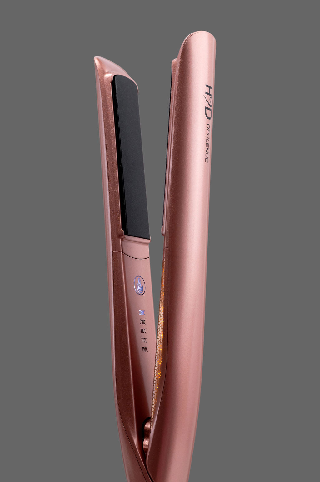 H2D Opulence Professional Ionic Hair Straightener w/ LED Mirror in Rose Gold