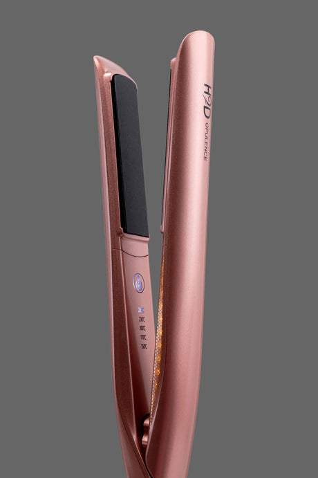 H2D Opulence Professional Ionic Hair Straightener w/ LED Mirror in Rose Gold