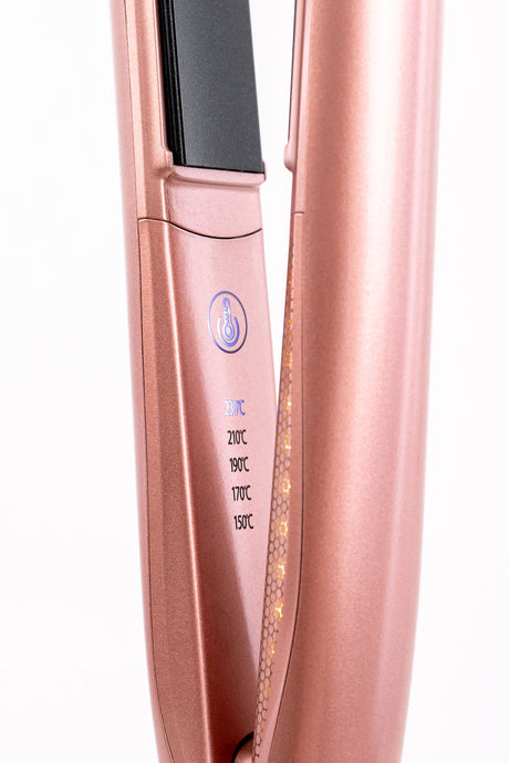 H2D Opulence Professional Ionic Hair Straightener w/ LED Mirror in Rose Gold