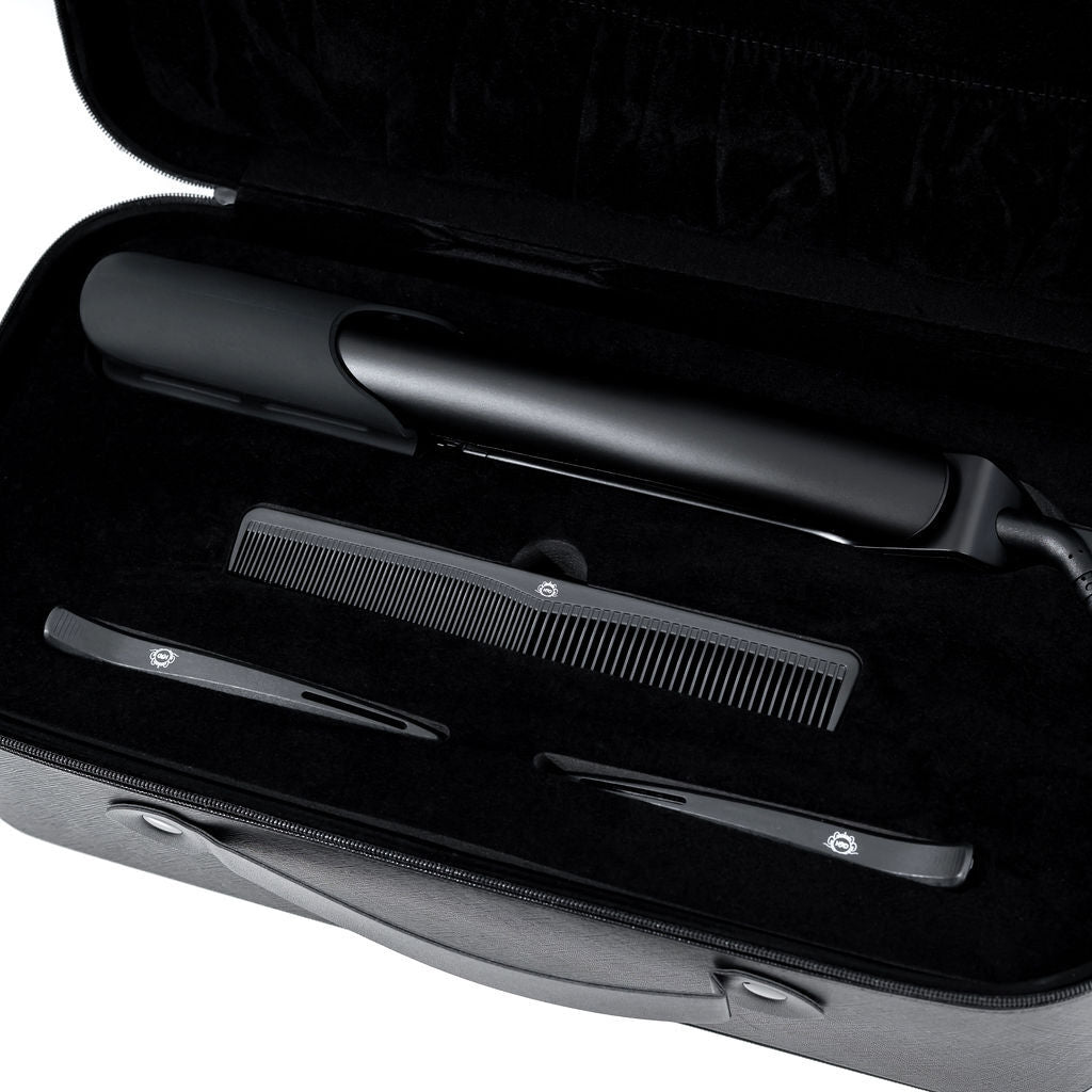H2D Opulence Professional Ionic Hair Straightener w/ LED Mirror in Satin Black