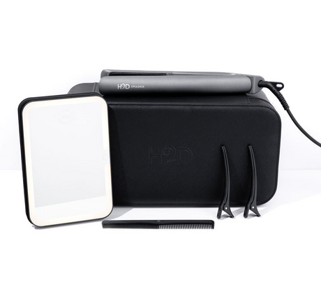 H2D Opulence Professional Ionic Hair Straightener w/ LED Mirror in Space Grey