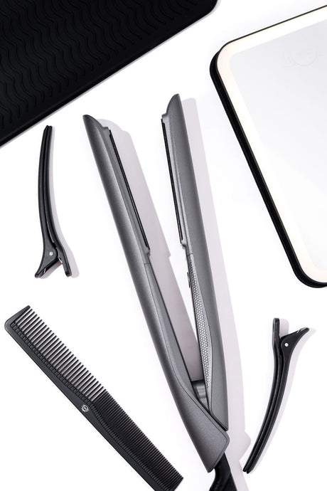 H2D Opulence Professional Ionic Hair Straightener w/ LED Mirror in Space Grey