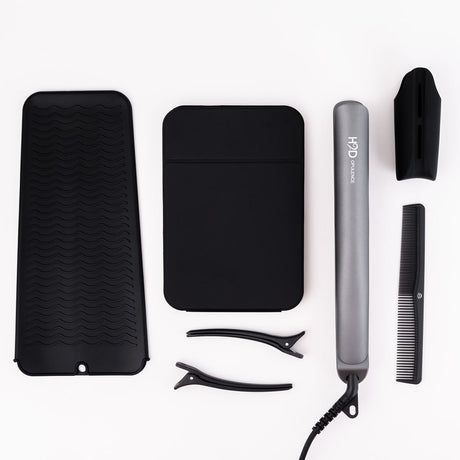 H2D Opulence Professional Ionic Hair Straightener w/ LED Mirror in Space Grey