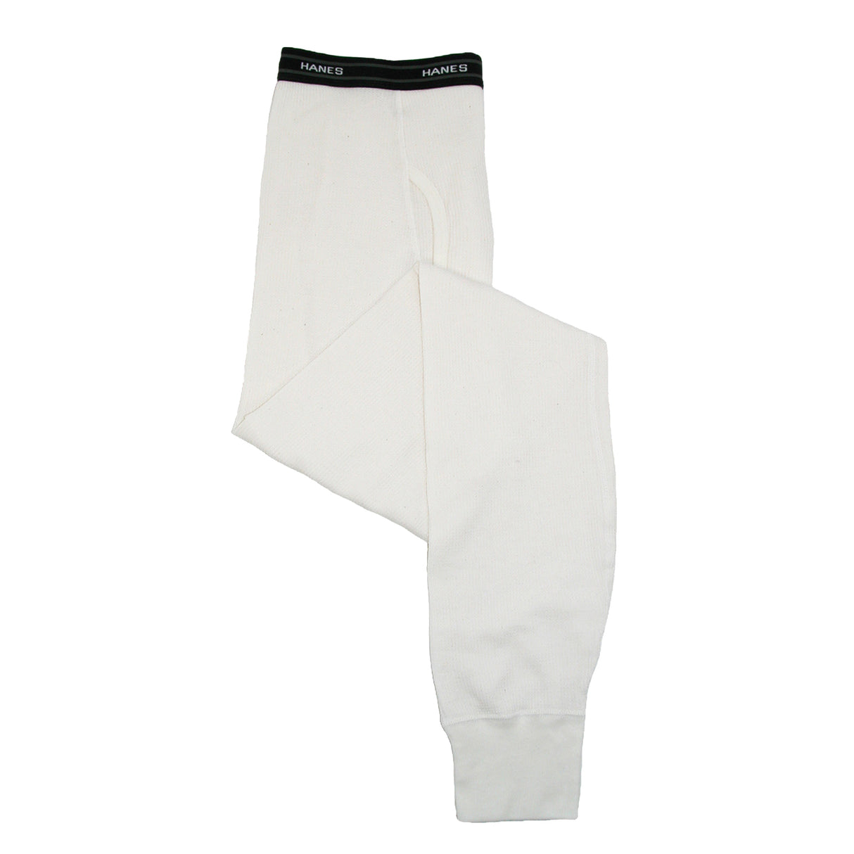 HANES Men's Thermal Cotton Long Johns Ankle Length Pants Underwear Bottoms - Black