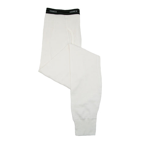 HANES Men's Thermal Cotton Long Johns Ankle Length Pants Underwear Bottoms - Black