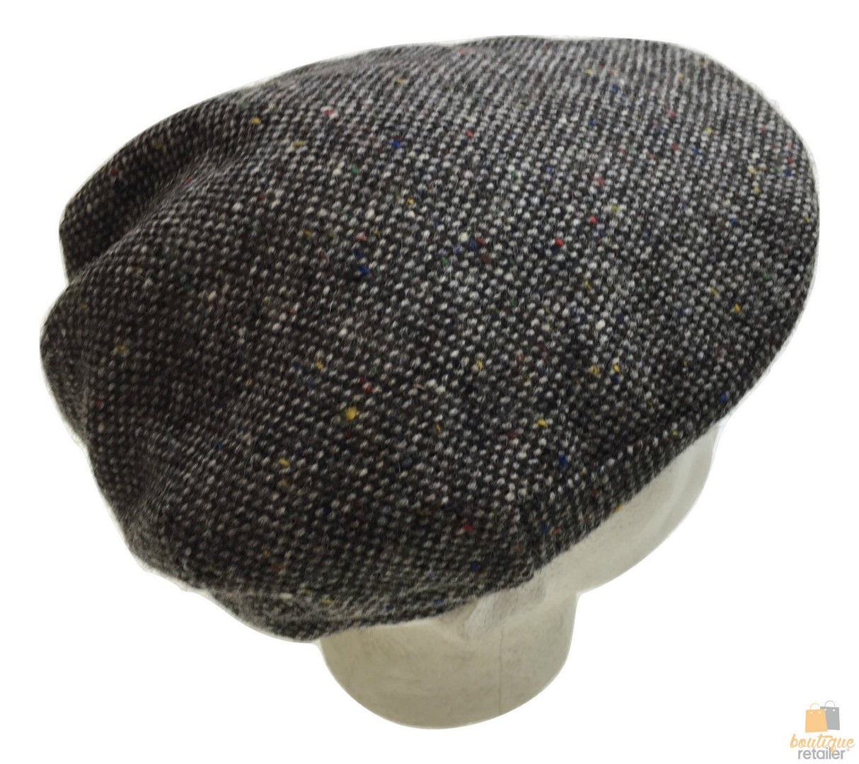 Hanna Hats Mens Irish Country Vintage Tweed Flat Cap - Grey (Wool Lined Ivy Hat)