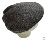 Hanna Hats Mens Irish Country Vintage Tweed Flat Cap - Grey (Wool Lined Ivy Hat)