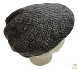 Hanna Hats Mens Irish Country Vintage Tweed Flat Cap - Grey (Wool Lined Ivy Hat)