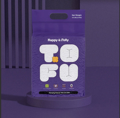 Happy & Polly Clumping Natural Tofu Cat Litter (4x 2.5kg) - 10kg Total Bulk Box