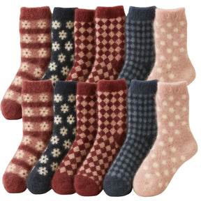 12x Womens Angora Wool Blend Socks - Soft & Warm (EU37-EU41)