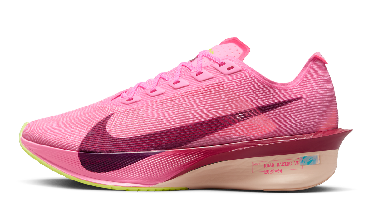 Nike Womens Vaporfly 4 Road Racing Shoes in Pink Spell/Hyper Pink/Volt Ice/Bordeaux - US 10