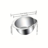 Stainless Steel Rice & Vegetable Washing Basket Drain Strainer Bowl for Kitchen in Silver