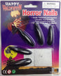 10x Long Glitter Horror Nails - Halloween Costume Accessory (Vampire & Witch) - Black