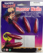 10x Long Glitter Horror Nails - Halloween Costume Accessory (Vampire & Witch) - Red