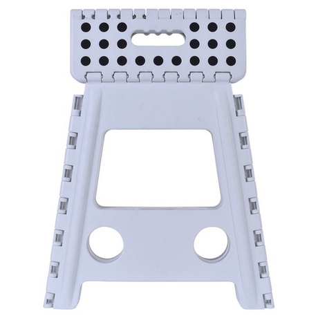 125kg Plastic Folding Step Stool 39cm Portable Chair Flat Indoor/Outdoor Home - White