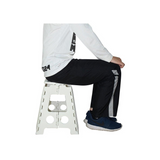 125kg Plastic Folding Step Stool 39cm Portable Chair Flat Indoor/Outdoor Home - White