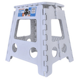 125kg Plastic Folding Step Stool 39cm Portable Chair Flat Indoor/Outdoor Home - White