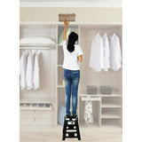 125kg Plastic Folding Step Stool 39cm Portable Chair Flat Indoor/Outdoor Home - Black