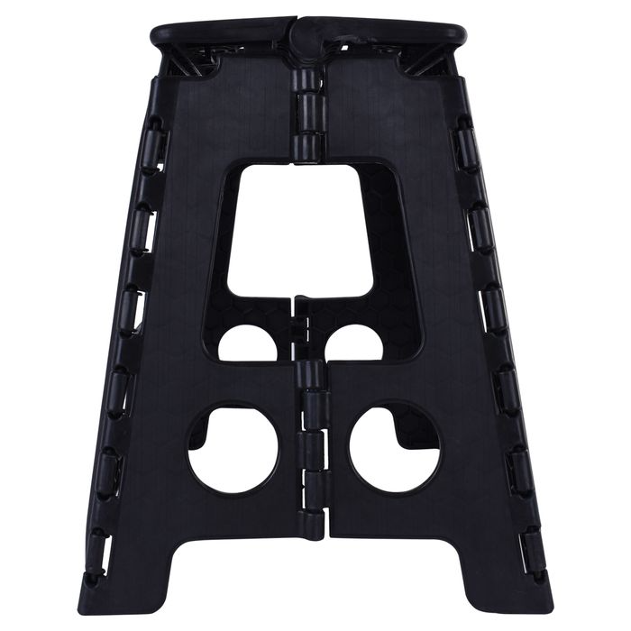 125kg 39cm Folding Step Stool - Black (Portable Plastic Foldable Indoor/Outdoor Chair)