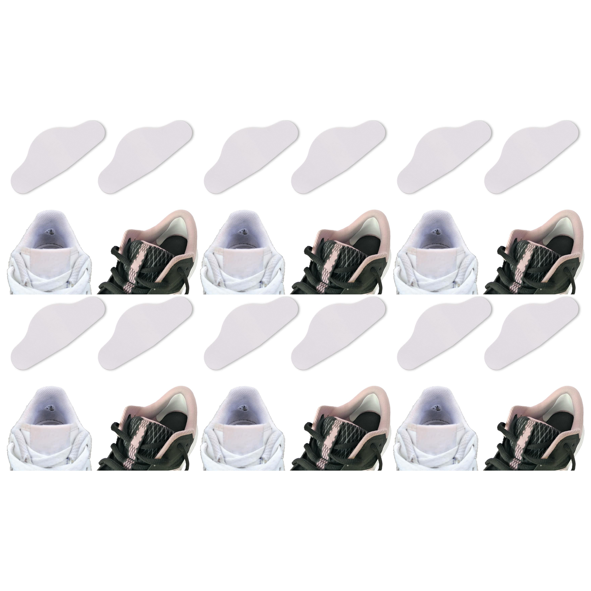 6x Brit Patch Trainer Armour Shoe Heel Hole Preventer Patches Bulk Pack - White (Made in Britain)