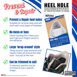 Brit Patch Trainer Armour Heel Shoe Hole Preventer Patches in White (Made in Britain)