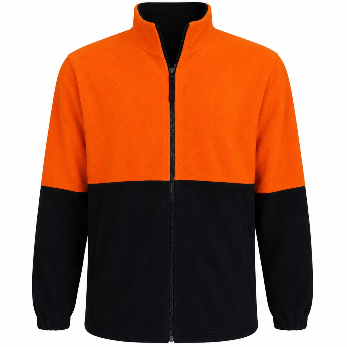 HI VIS Polar Fleece Full Zip Jumper - Orange (High Visibility Safety Workwear Jacket)