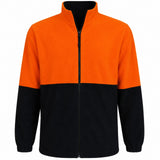 HI VIS Polar Fleece Full Zip Jumper - Orange (High Visibility Safety Workwear Jacket)