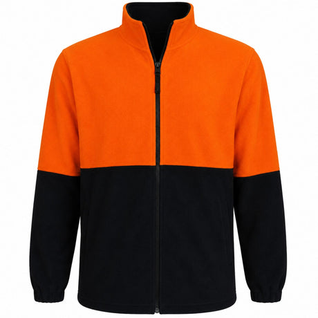 HI VIS Polar Fleece Full Zip Jumper - Orange (High Visibility Safety Workwear Jacket)