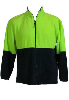 HI VIS Polar Fleece Full Zip Jumper - Yellow (High Visibility Safety Workwear Jacket)