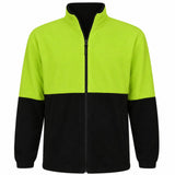 HI VIS Polar Fleece Full Zip Jumper - Yellow (High Visibility Safety Workwear Jacket)