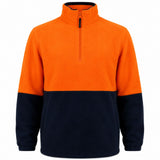 HI VIS Polar Fleece Half Zip Jumper - Orange (High Visibility Safety Workwear Jacket)