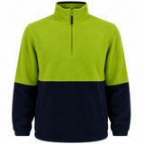 HI VIS Polar Fleece Half Zip Jumper - Yellow (High Visibility Safety Workwear Jacket)