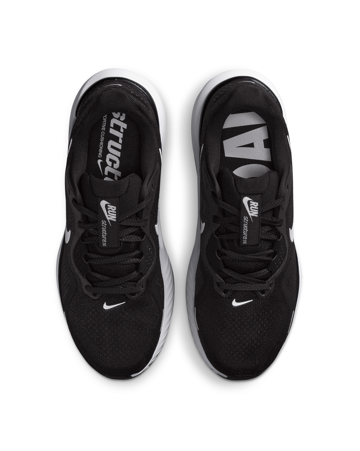Nike Structure 26 Womens Road Racing Shoes - Black-Grey-Silver-White (Athletic Sneakers/Runners)
