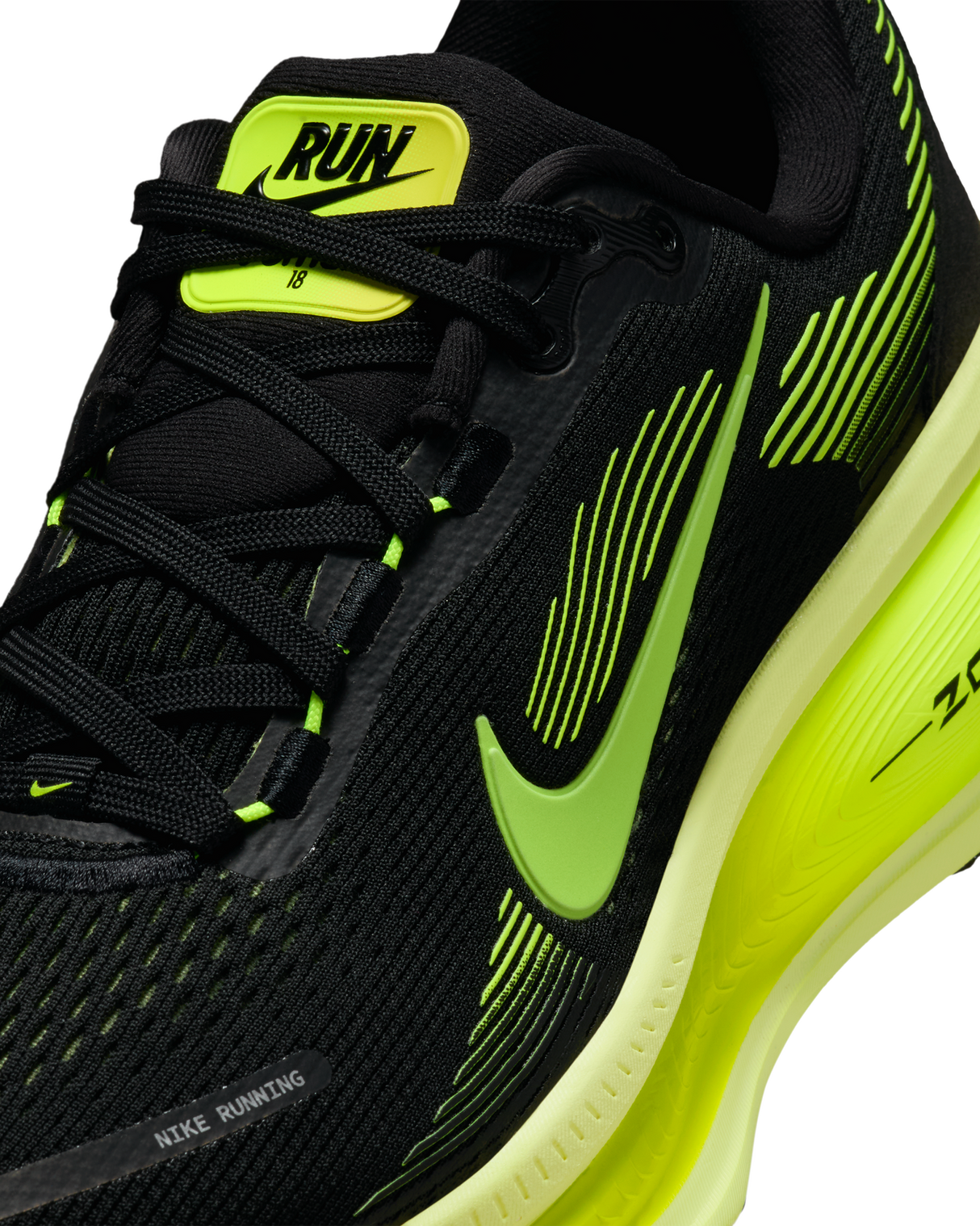 Nike Vomero 18 Womens Road Running Shoes - Black-Lemon-Volt (Athletic Sneakers/Runners)