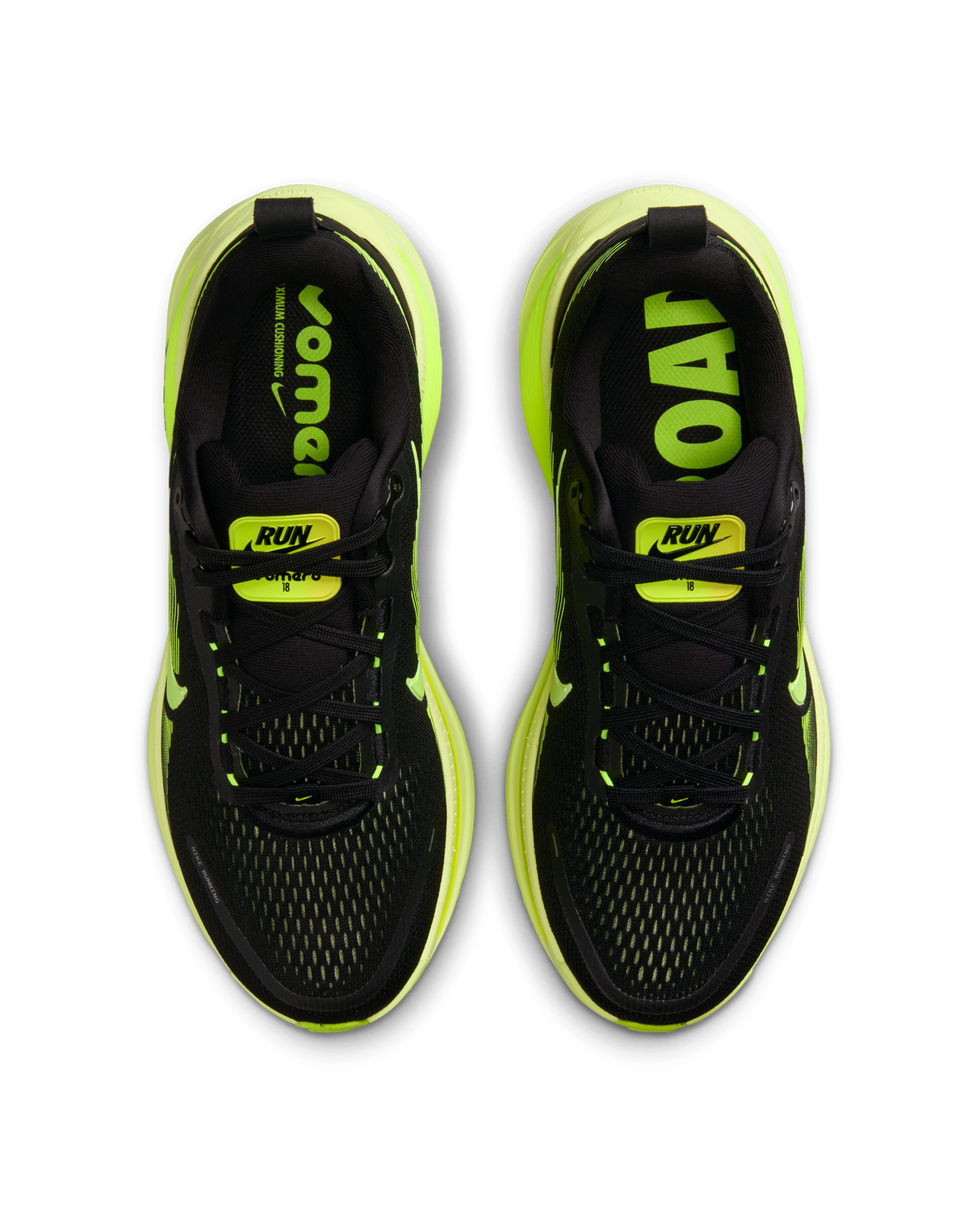 Nike Vomero 18 Womens Road Running Shoes - Black-Lemon-Volt (Athletic Sneakers/Runners)