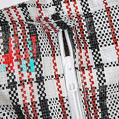 10x Small Checkered Bags Pack - Striped Packing & Shopping Bags - 50cm x 55cm x 20cm
