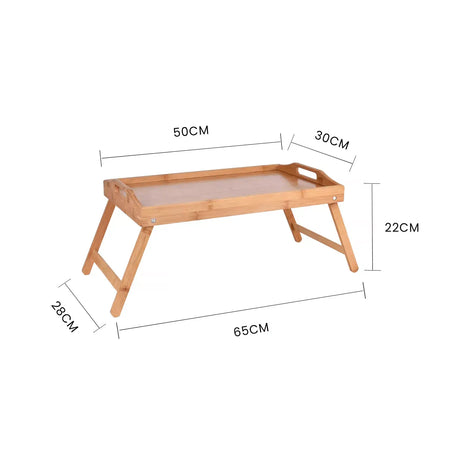 Bamboo Folding Table Lap Serving Tray Desk Bed Snack Food Breakfast Dinner TV