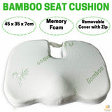 BAMBOO SEAT CUSHION Memory Foam Posture Coccyx Hip Back Lumbar Support Car Seat