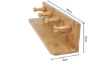 Classic Bamboo Wall Shelf Home Decor Organiser Hanger Storage Rack with 4 Hooks