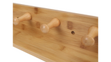Classic Bamboo Wall Shelf Home Decor Organiser Hanger Storage Rack with 4 Hooks