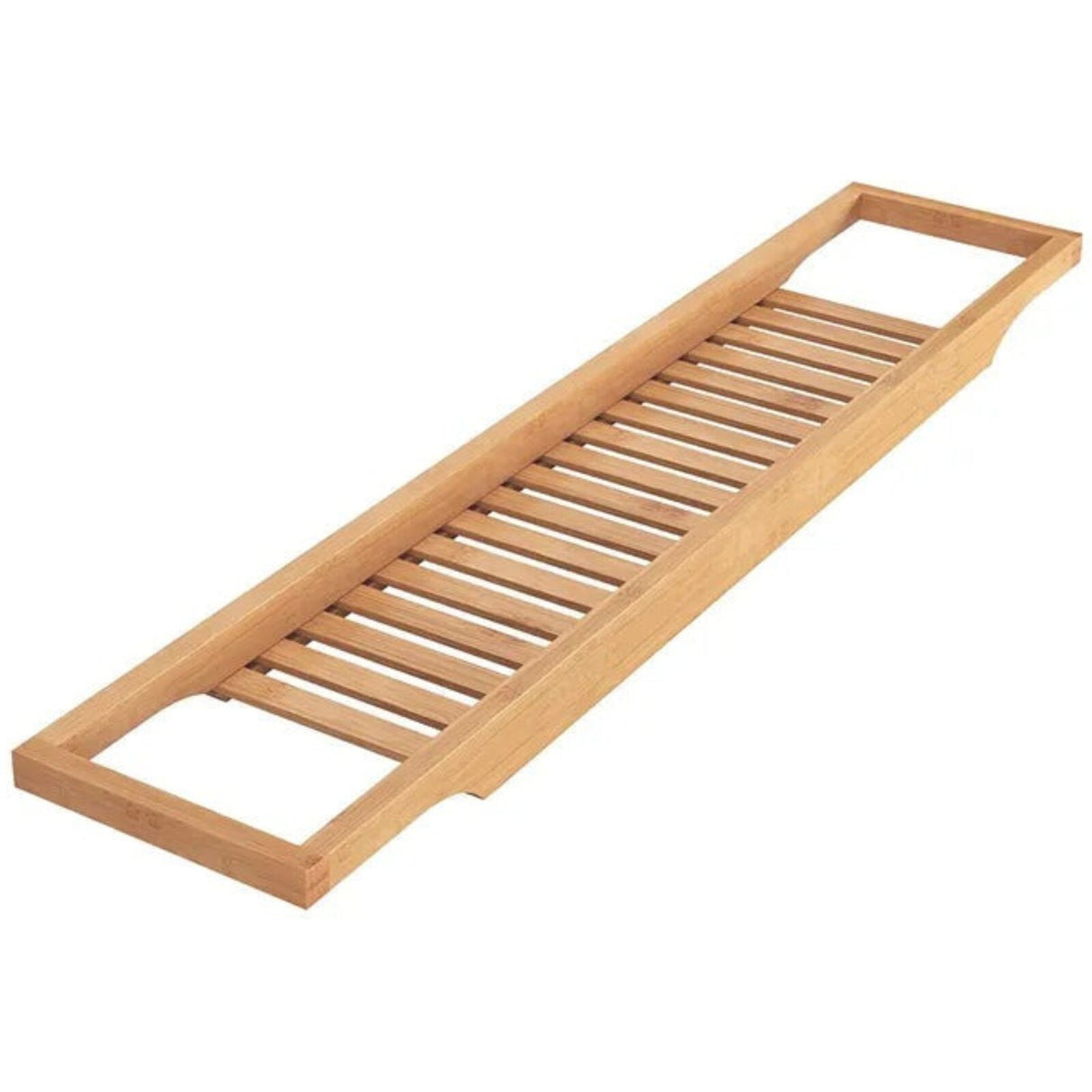 Bathroom Bamboo Bath Caddy Book Wine Glass Holder Tray Over Bathtub Rack Support
