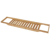 Bathroom Bamboo Bath Caddy Book Wine Glass Holder Tray Over Bathtub Rack Support