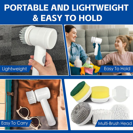 Living Today 5-IN-1 Electric Handheld Rechargeable Cleaning Brush