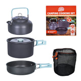 Cook Easy 3Pcs Camping Cooking Set Lightweight Anodised Aluminium Cookware