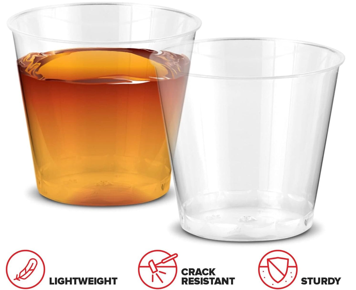 1080pcs 30ml Reusable & Disposable Plastic Shot Glasses - Clear Cups for Event Tastings (Bulk)